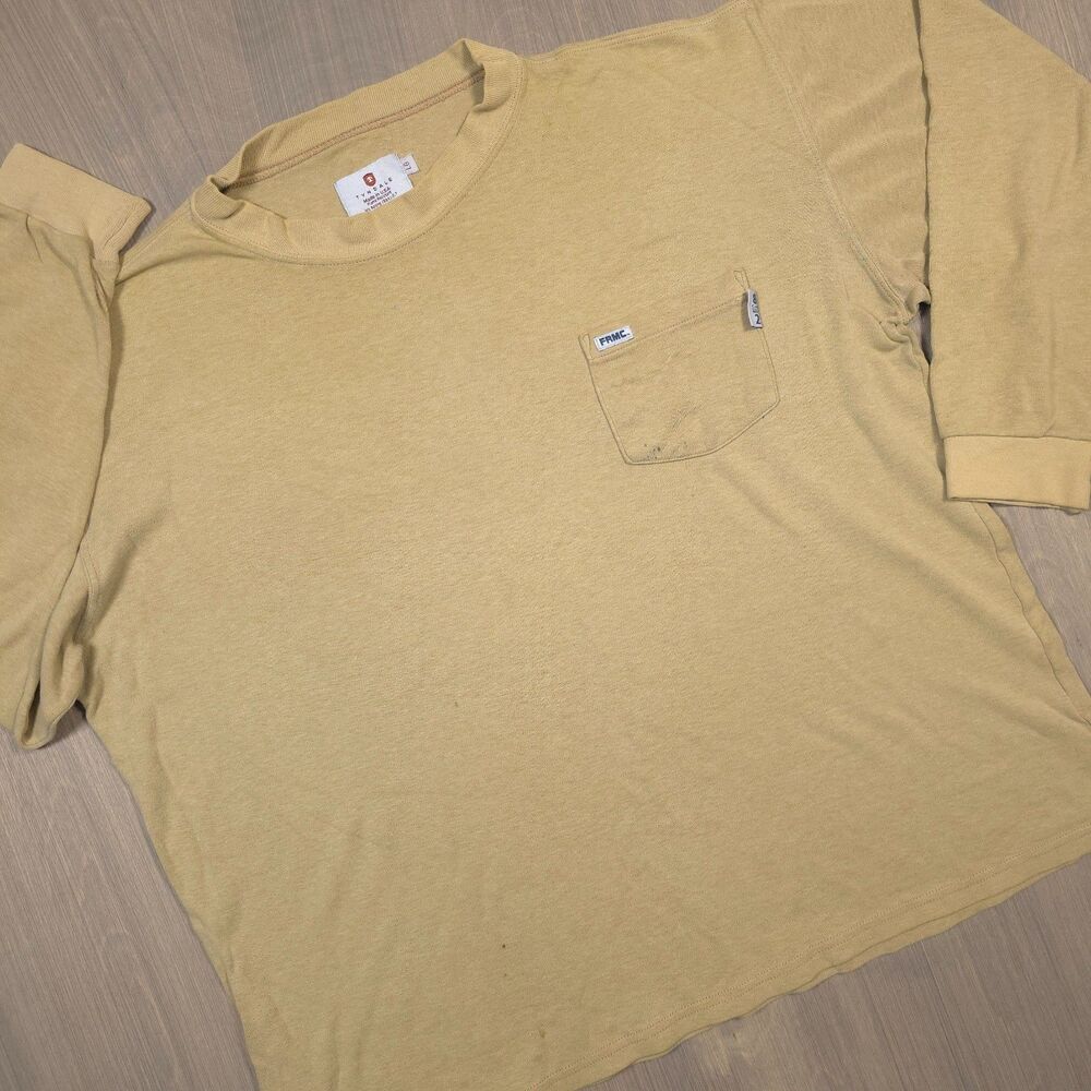 Tyndale Men's Large Long Sleeve Fire Resistant Shirt, Khaki Color